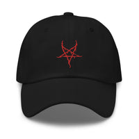 Black Metal Style Inverted Pentagram embroidered dad hat, product image 11