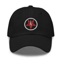 Lightning Bolt Inverted Pentagram Occult Symbol embroidered dad hat, product image 1