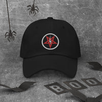 Lightning Bolt Inverted Pentagram Occult Symbol embroidered dad hat, product image 3