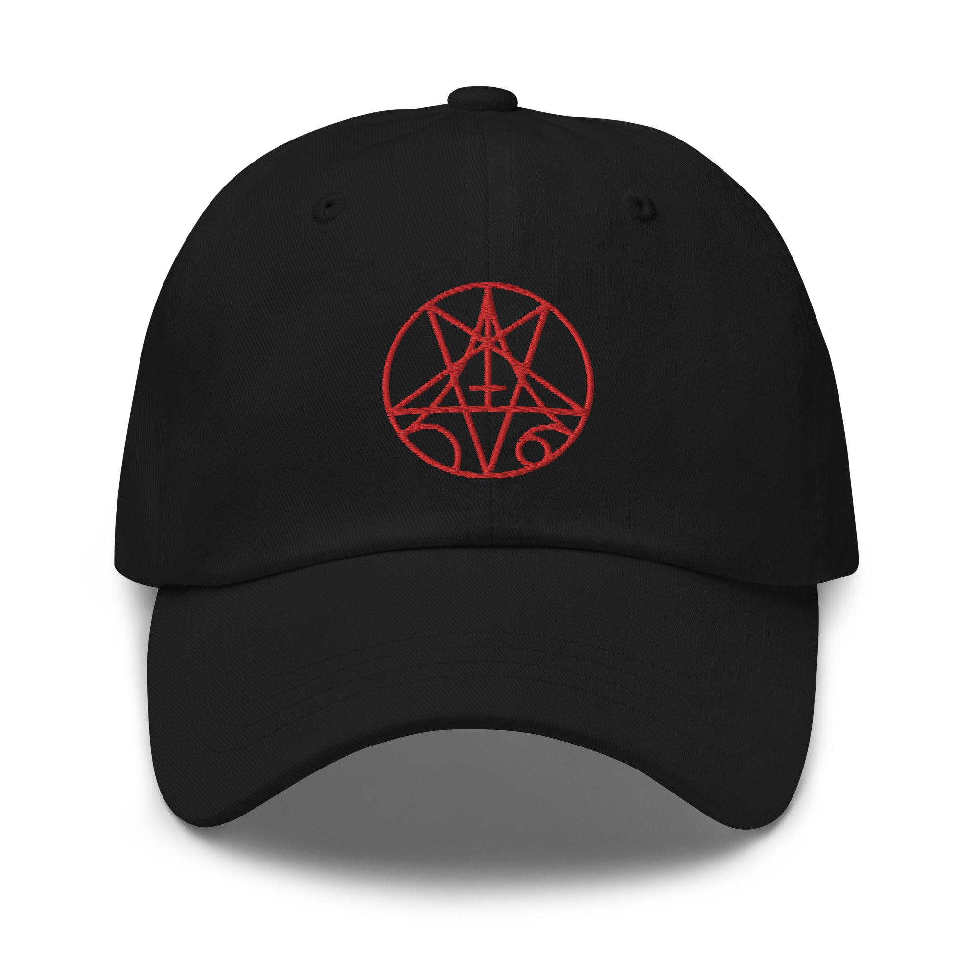 Morbid Death Metal Inverted Pentagram Occult Symbol Embroidered Baseball Cap Dad hat - Edge of Life Designs