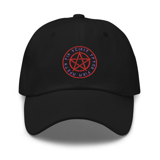 Rune Script Wiccan Ritual Pentagram embroidered dad hat, product image 1