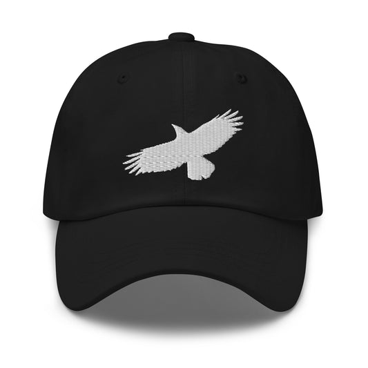 Flying Raven Black Bird embroidered dad hat, product image 1