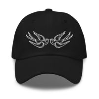 Falling Sparrows Tattoo Style Bird embroidered dad hat, product image 4