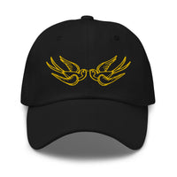 Falling Sparrows Tattoo Style Bird embroidered dad hat, product image 5