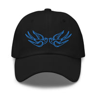 Falling Sparrows Tattoo Style Bird embroidered dad hat, product image 7