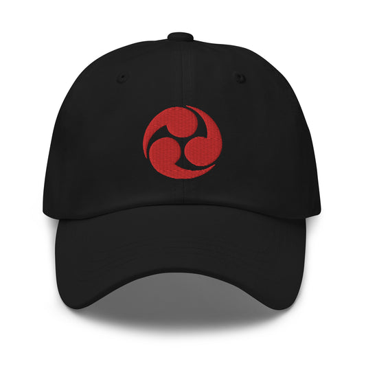 Tomoe Mitsudomoe Japanese Symbol embroidered dad hat, product image 1