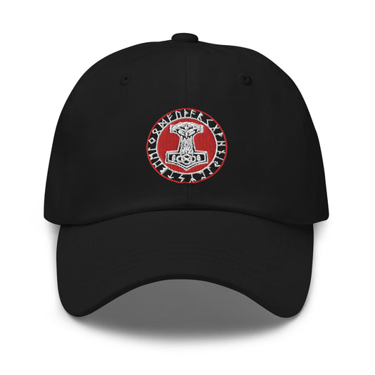 Odin Hammer Viking Runes embroidered dad hat, product image 1