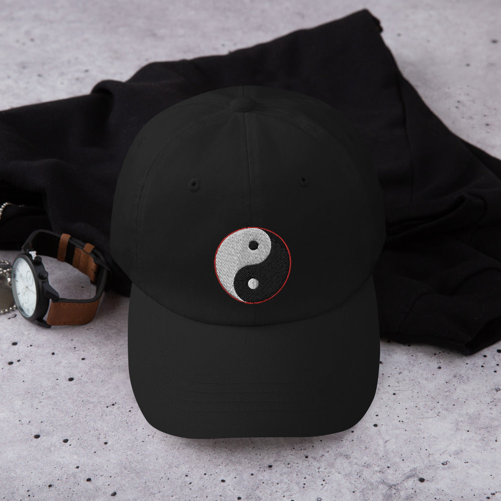 Yin and Yang Chinese Symbol Embroidered Baseball Cap Dad hat - Edge of Life Designs