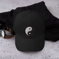 Yin and Yang Chinese Symbol embroidered dad hat, product image 3