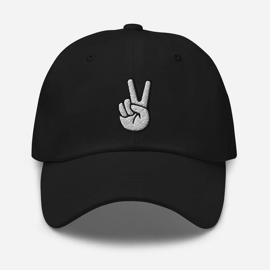 The V Sign for Victory Hand Gesture embroidered dad hat, product image 1