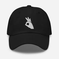 Okay Sign Hand Gesture Symbol embroidered dad hat, product image 1