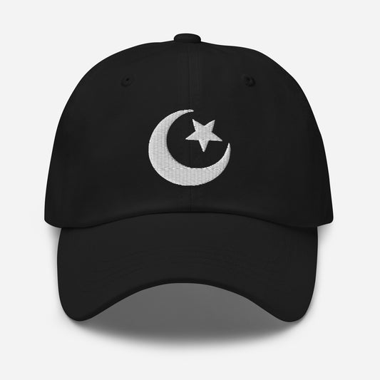 Star and Crescent Moon Ancient Symbol embroidered dad hat, product image 1
