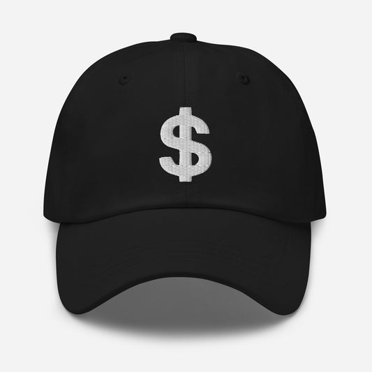 The Almighty US Dollar Sign Symbol of Money embroidered dad hat, product image 1