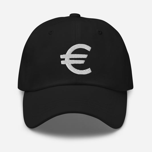 The Euro Currency Money Symbol of European Union embroidered dad hat, product image 1