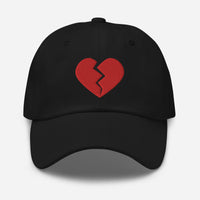 Red Broken Heart Valentine's Day embroidered dad hat, product image 1