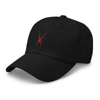Arachnid Creepy Black Widow Spider embroidered dad hat, product image 5