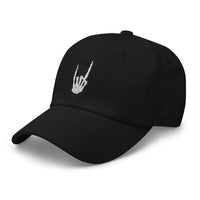 Devil Horns Bone Hand embroidered dad hat, product image 5