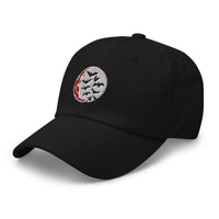 Flying Bats over Blood Moon embroidered dad hat, product image 5