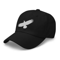 Flying Raven Black Bird embroidered dad hat, product image 5