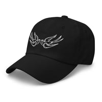 Falling Sparrows Tattoo Style Bird embroidered dad hat, product image 3