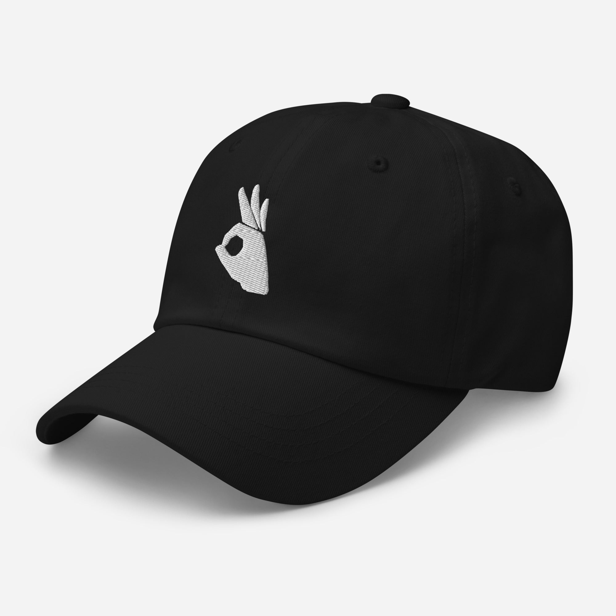 Okay Sign Hand Gesture Symbol Embroidered Baseball Cap Dad hat