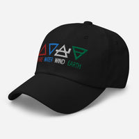 Four Elements of Matter: Fire, Water, Wind, Earth embroidered dad hat, product image 3