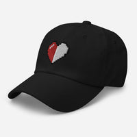 Retro 8 Bit Video Game Pixelated Half Heart embroidered dad hat, product image 3