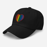 Gay Pride Rainbow Colors Heart embroidered dad hat, product image 3