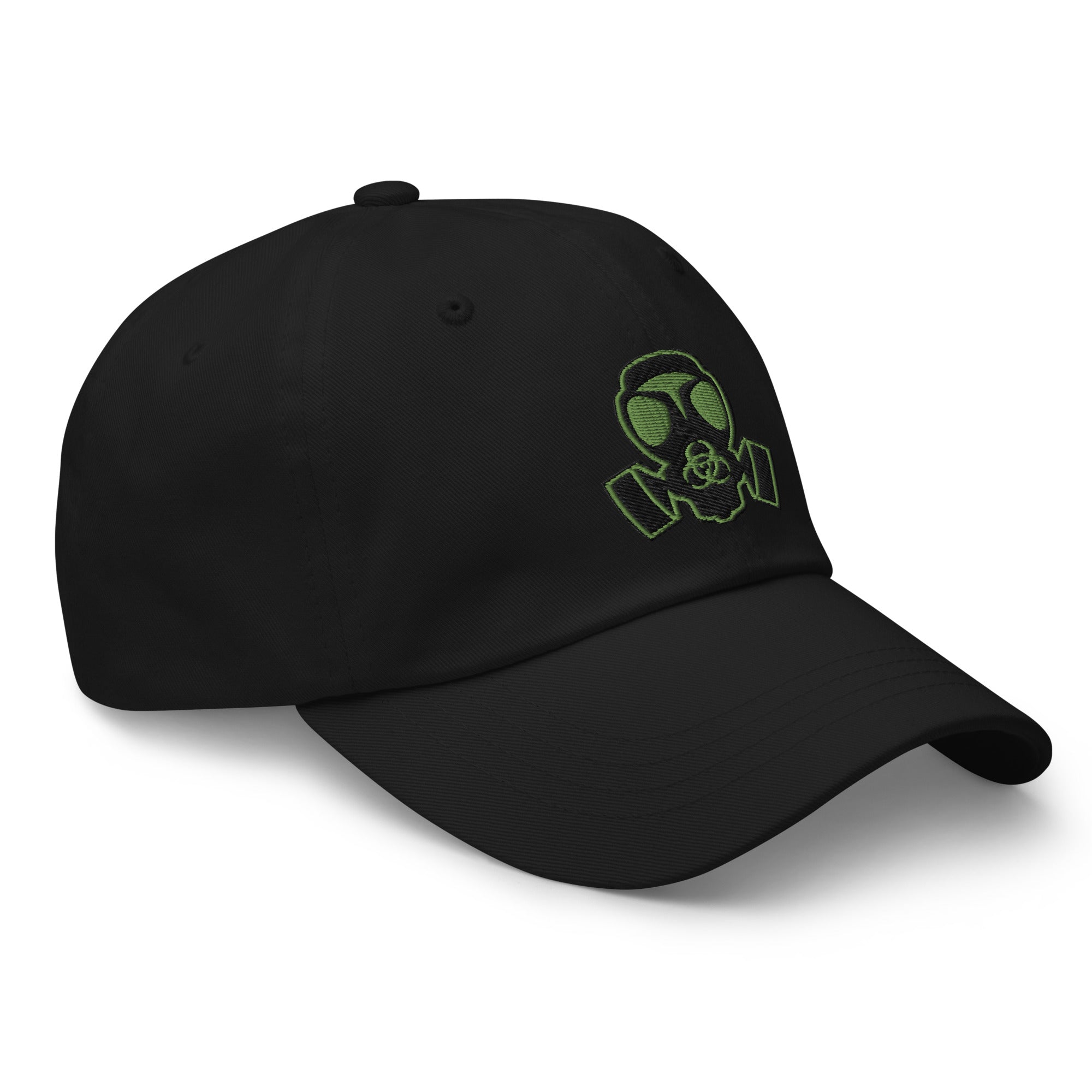 Bio Hazard Gas Mask Embroidered Baseball Cap Doomsday Prepper Green Thread Dad hat - Edge of Life Designs