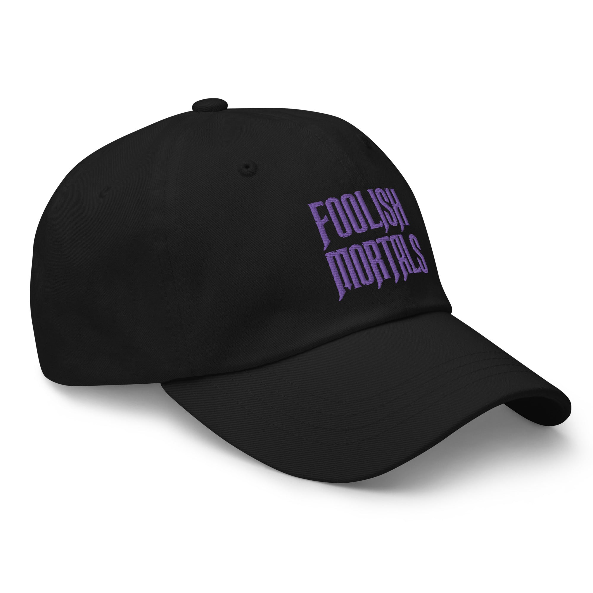 Foolish Mortals Haunted Mansion Embroidered Baseball Cap Purple Thread Dad hat - Edge of Life Designs