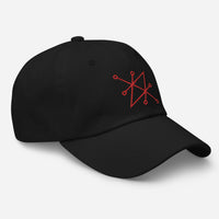 Red Sigil of Fallen Angel Azazel Occult Symbol embroidered dad hat, product image 2