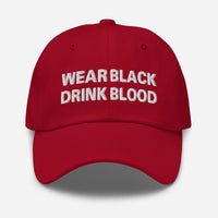 Wear Black Drink Blood embroidered dad hat, product image 7