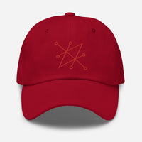 Red Sigil of Fallen Angel Azazel Occult Symbol embroidered dad hat, product image 7