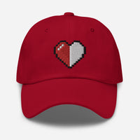 Retro 8 Bit Video Game Pixelated Half Heart embroidered dad hat, product image 7