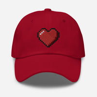 Retro 8 Bit Video Game Pixelated Heart embroidered dad hat, product image 7