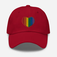 Gay Pride Rainbow Colors Heart embroidered dad hat, product image 7