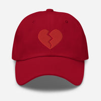 Red Broken Heart Valentine's Day embroidered dad hat, product image 7