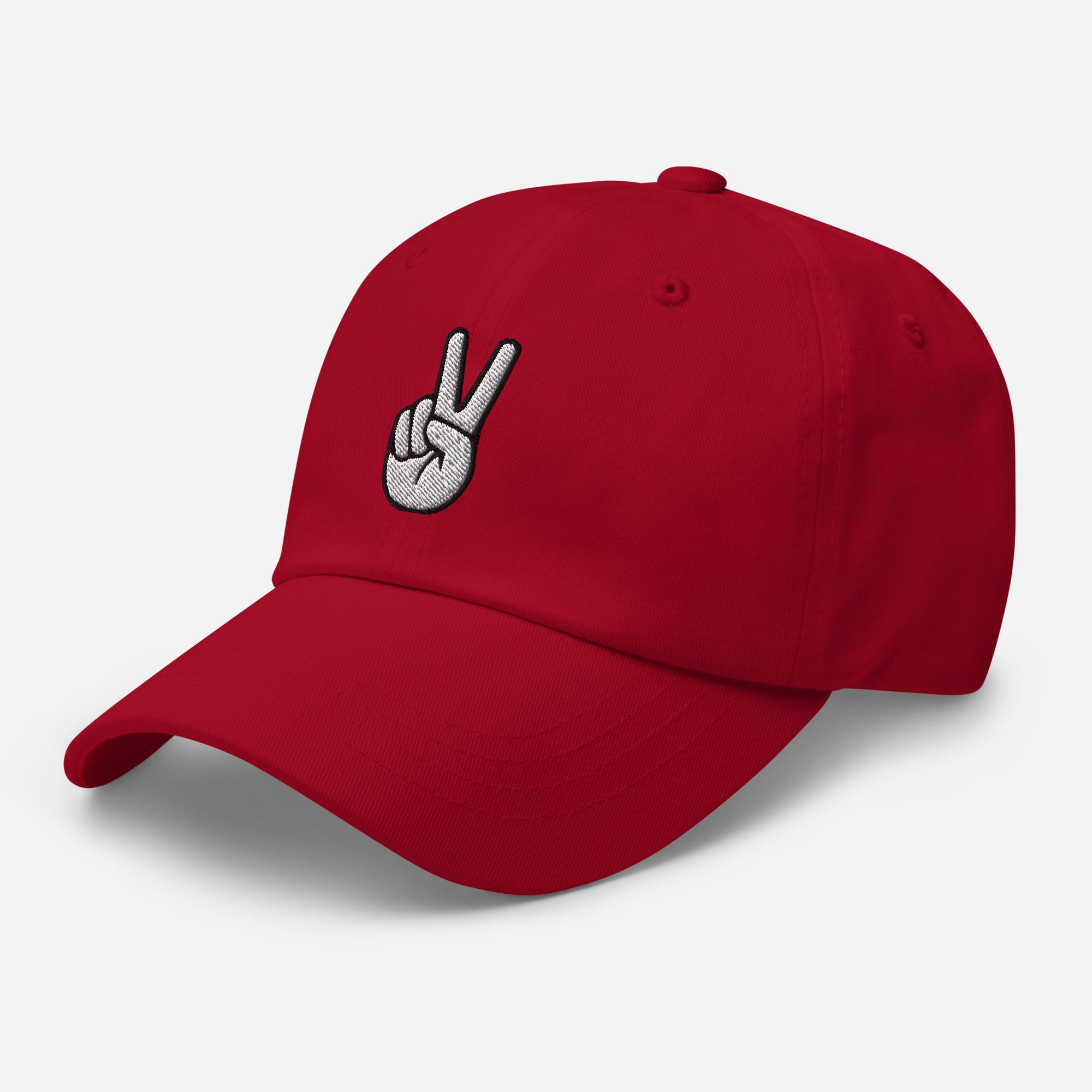 The V Sign for Victory Hand Gesture Embroidered Baseball Cap Dad Hat