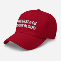 Wear Black Drink Blood embroidered dad hat, product image 9