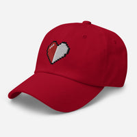 Retro 8 Bit Video Game Pixelated Half Heart embroidered dad hat, product image 9