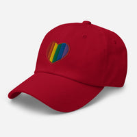 Gay Pride Rainbow Colors Heart embroidered dad hat, product image 9