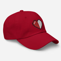Retro 8 Bit Video Game Pixelated Half Heart embroidered dad hat, product image 8
