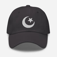 Star and Crescent Moon Ancient Symbol embroidered dad hat, product image 13