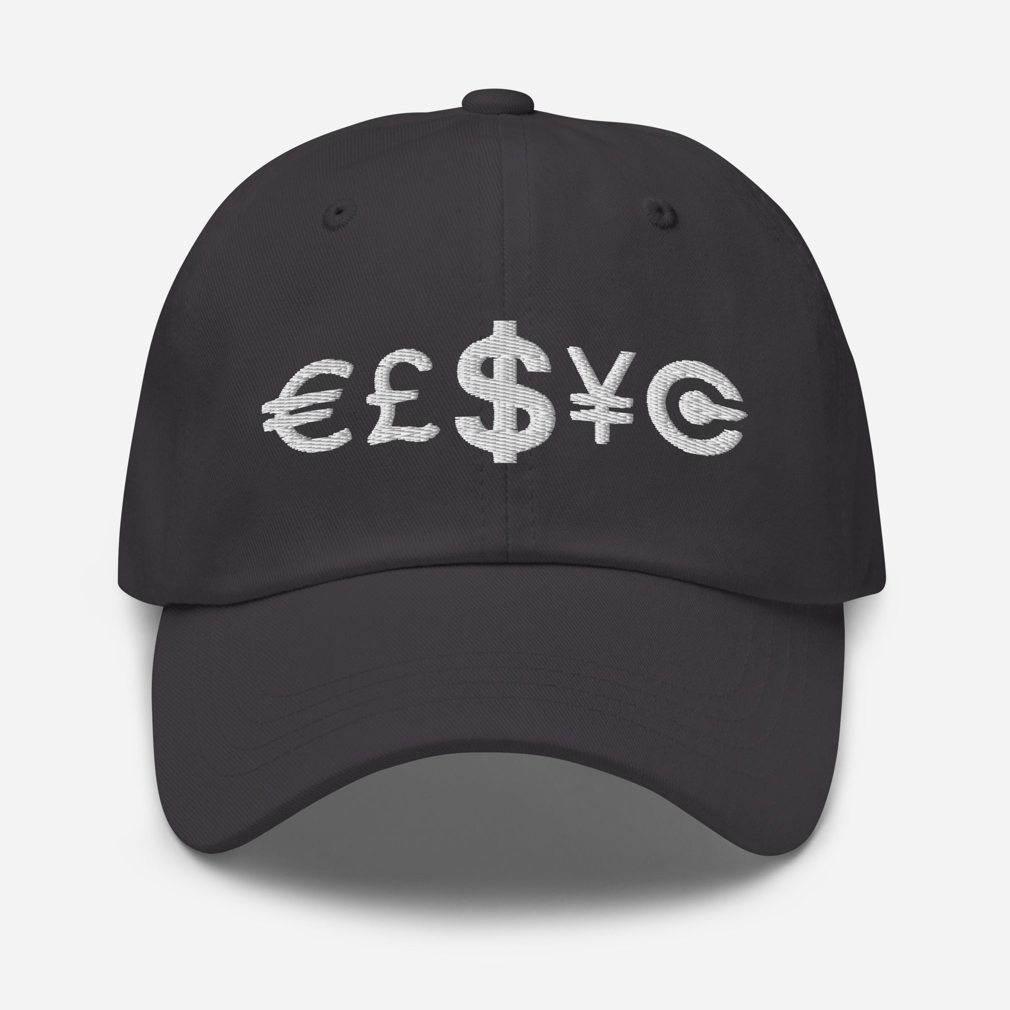 Money is Power Dollar Euro Pound Yen Crypto Embroidered Baseball Cap Dad hat
