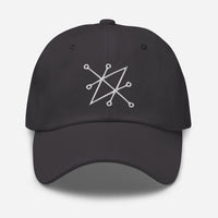 White Sigil of Fallen Angel Azazel Occult Symbol embroidered dad hat, product image 13