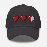 3 Heart Meter Retro 8 Bit Video Game Pixelated embroidered dad hat, product image 13