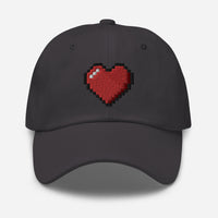 Retro 8 Bit Video Game Pixelated Heart embroidered dad hat, product image 13