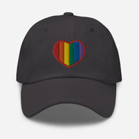 Gay Pride Rainbow Colors Heart embroidered dad hat, product image 13
