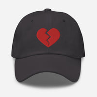 Red Broken Heart Valentine's Day embroidered dad hat, product image 13