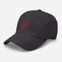 Red Sigil of Fallen Angel Azazel Occult Symbol embroidered dad hat, product image 15